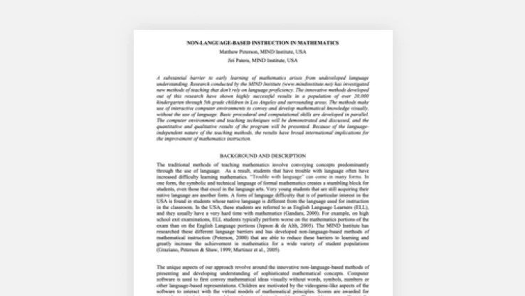 Non-Language-Based Instruction in Mathematics