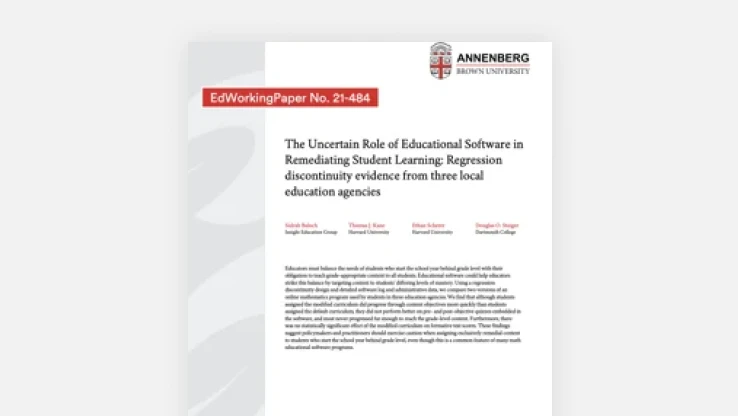 Uncertain Role of Ed Software in Remediating Student Learning